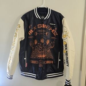 Rick & Morty Members Only Navy Blue Varsity Jacket